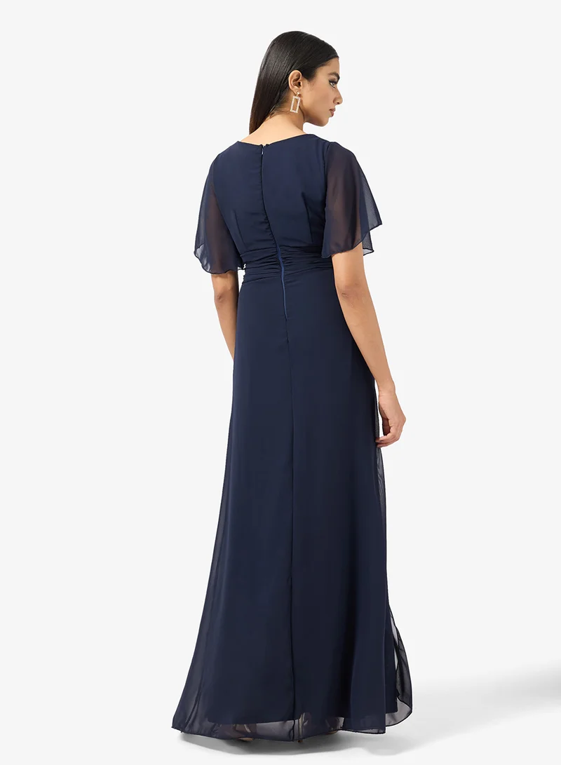 خزانة A-line Dress With Flutter Sleeves